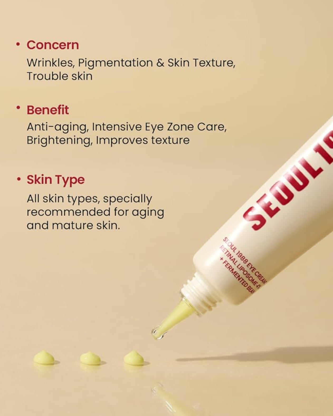 K-Secret Séoul 1988 Eye Cream : Rétinal liposome 4 % + extrait de haricot fermenté - Crème contour des yeux 30ml