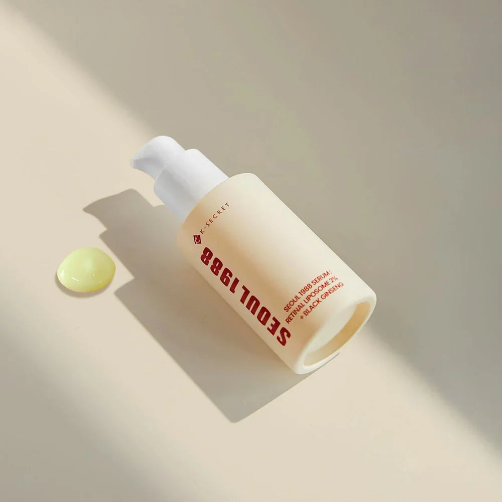 KSECRET SEOUL 1988 Sérum : liposome rétinal 2% ginseng noir, 30 ml/1,01 fl.oz | 58% d'extrait de ginseng noir | Sérum rétinal, bakuchiol, vitamine C