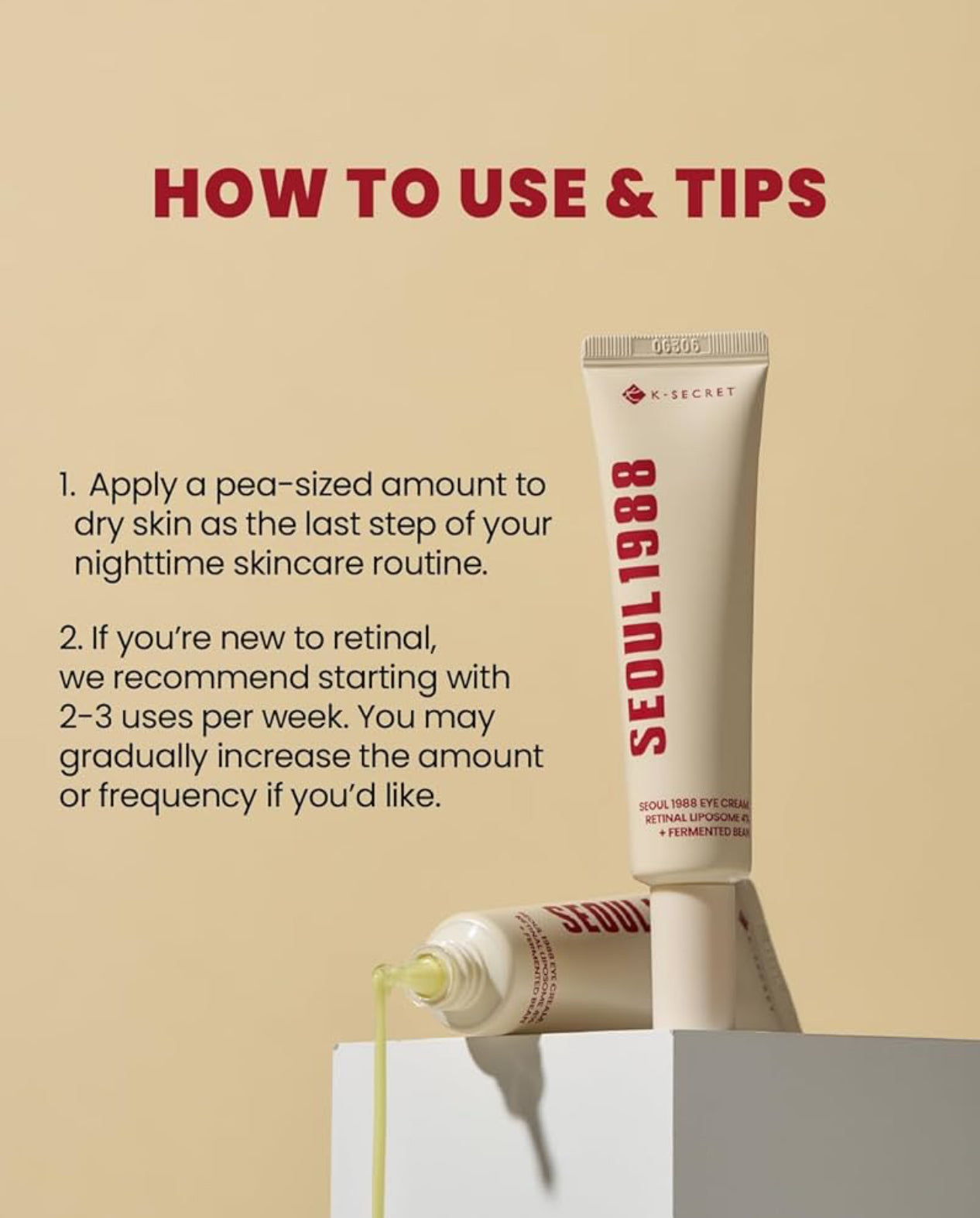 K-Secret Séoul 1988 Eye Cream : Rétinal liposome 4 % + extrait de haricot fermenté - Crème contour des yeux 30ml