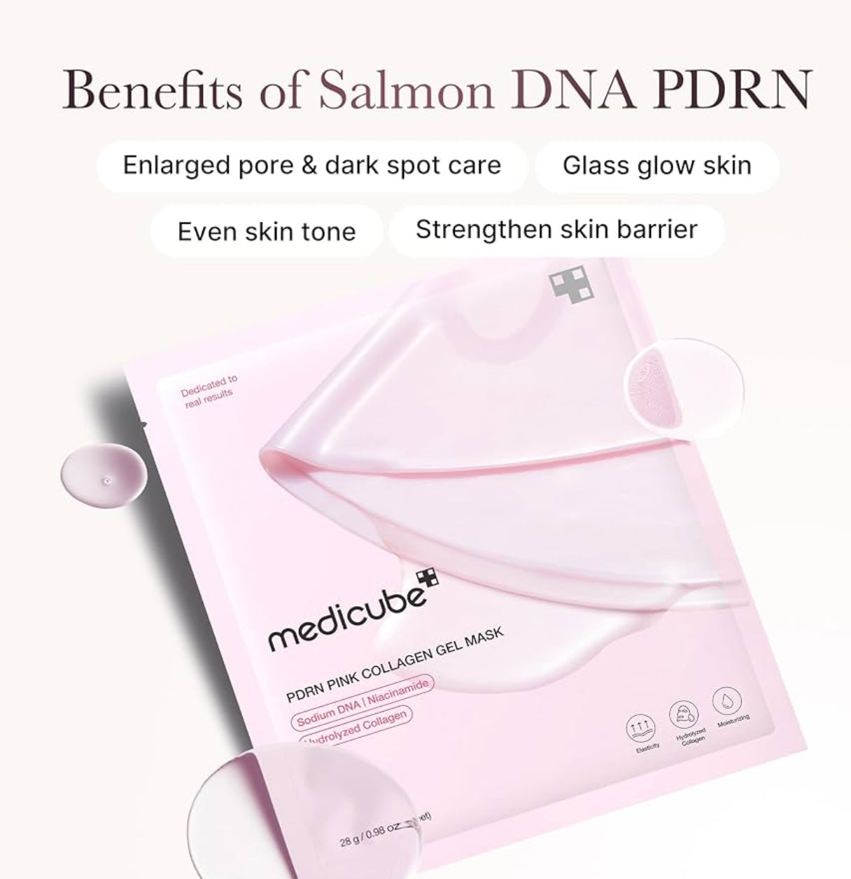 Medicube - PDRN Pink Mask Overnight, Masques De Nuit En Gel Au Collagène Rose 4pcs