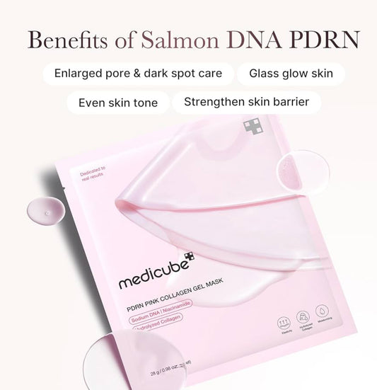 Medicube - PDRN Pink Mask Overnight, Masques De Nuit En Gel Au Collagène Rose 4pcs