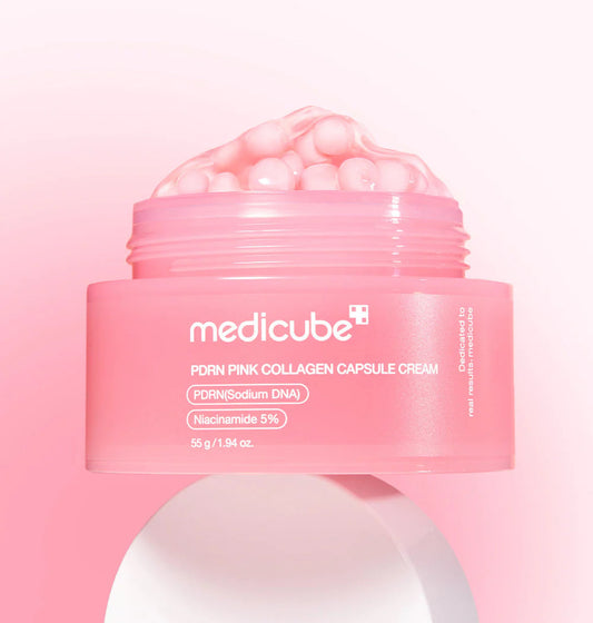 Medicube PDRN Pink Collagen Cream – Crème Hydratante Visage Légère – Niacinamide pour un Teint Irrégulier  55 g