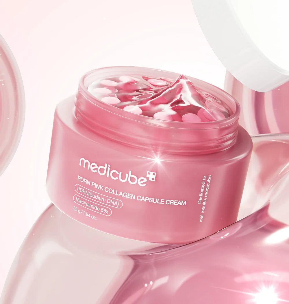 Medicube PDRN Pink Collagen Cream – Crème Hydratante Visage Légère – Niacinamide pour un Teint Irrégulier  55 g
