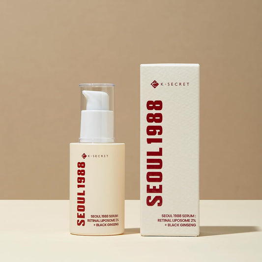 KSECRET SEOUL 1988 Sérum : liposome rétinal 2% ginseng noir, 30 ml/1,01 fl.oz | 58% d'extrait de ginseng noir | Sérum rétinal, bakuchiol, vitamine C