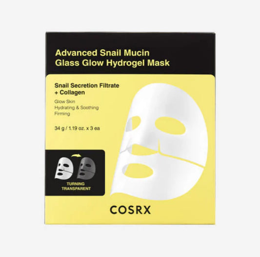 COSRX COSRX Advanced Snail Mucin Glass Glow Hydrogel Mask Overnight, Masque Collagène 3pcs